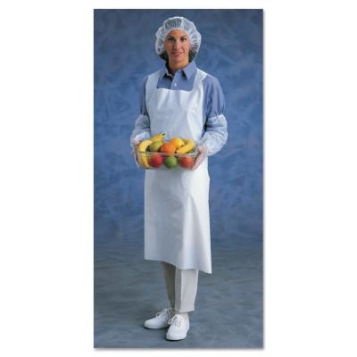 Ansell Disposable Polyethylene Aprons, 28 in X 45 in, Polyethylene, White, 105459