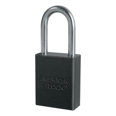 Master LockÂ® Solid Aluminum Padlock, 1/4 in Diam., 1-1/2 in L X 3/4 in W, Black, A1106BLK