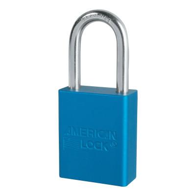 Master LockÂ® Solid Aluminum Padlock, 1/4 in Diam., 1-1/2 in L X 3/4 in W, Blue, A1106BLU