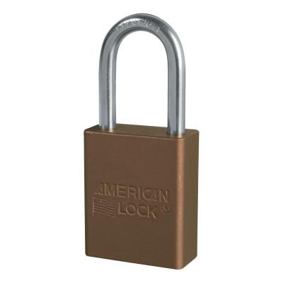 Master LockÂ® Solid Aluminum Safety Padlock, 1/4 in D, 1-1/2 in L x 25/32 in W, Silver, A1106CLR