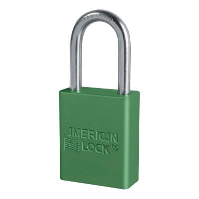 Master LockÂ® Solid Aluminum Padlock, 1/4 in Diam., 1-1/2 in L X 3/4 in W, Green, A1106GRN