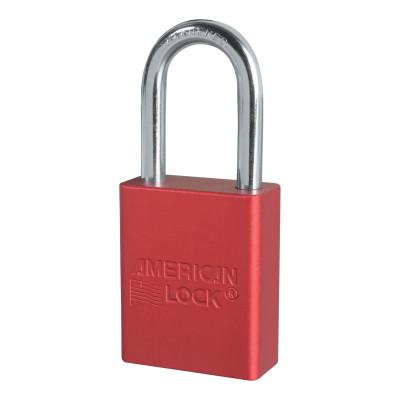 Master LockÂ® Solid Aluminum Padlock, 1/4 in Diam., 1-1/2 in L X 3/4 in W, Red, A1106RED