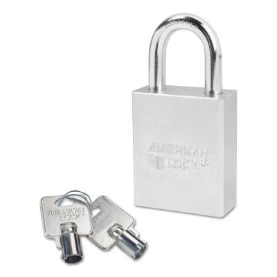 American LockÂ® Steel Padlocks (Square Body w/Tubular Cylinder), 5/16 in Diam., 1 1/8 in Long, A7200