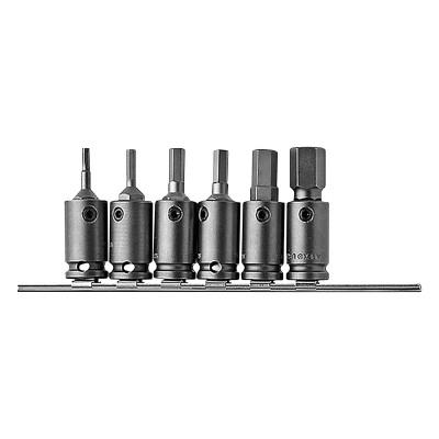 Apex Tool Group 6 Piece Hex Bit Socket Sets, 1/2 in, 6 Point, APH56