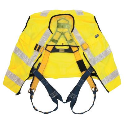 Capital Safety Delta Vest Hi-Vis Reflective Workvest Harness, Tongue Buckle, Yellow, XXL, 70007410890