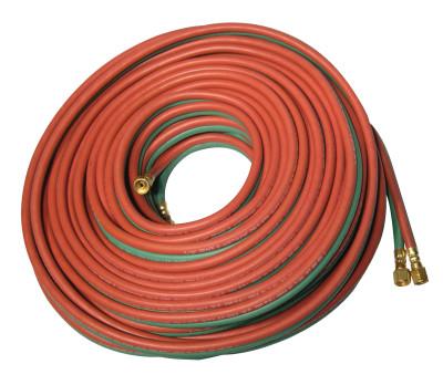 ORS Nasco Grade T Twin-Line Welding Hose, 1/4 in, 12.5 ft, BB Fittings, Fuel Gases and Oxygen, TH-1700-12.5-BB