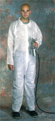 West Chester SBP WHITE COVERALL ZIPPER FRONT- COLLAR, 3500/L