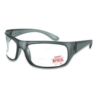 ORS Nasco Bifocal Safety Glasses, 2.0 Diopter, Clear Polycarbonate Lens/Tint, Black Frame, BF200