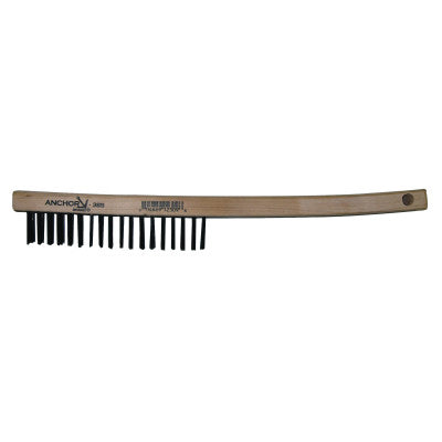 ORS Nasco Hand Scratch Brushes, 4 X 18 Rows, Carbon Steel Bristles, Curved Wood Handle, 385
