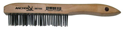 ORS Nasco Hand Scratch Brushes, 4 X 16 Rows, Stainless Steel Bristles, Shoe Wood Handle, 387SS