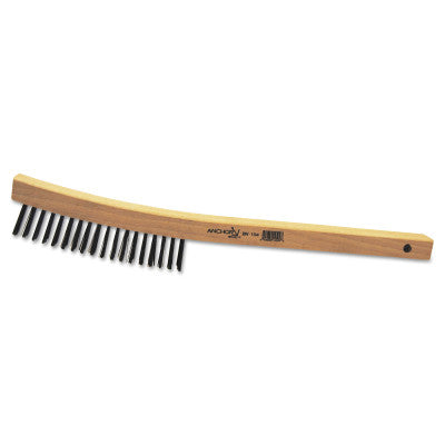 ORS Nasco Hand Scratch Brush, 4 x 18 Rows, 0.012 in Steel Fill, Curved Handle, BW-104