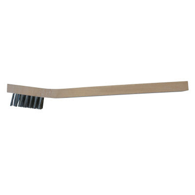 ORS Nasco Inspection Brushes, 3 x 7 Rows, Stainless Steel Bristles, Curved Wood Handle, BW-190