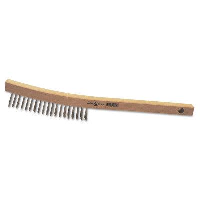 ORS Nasco Hand Scratch Brushes, 3 X 19 Rows, Carbon Steel Bristles, Curved Wood Handle, BW-103