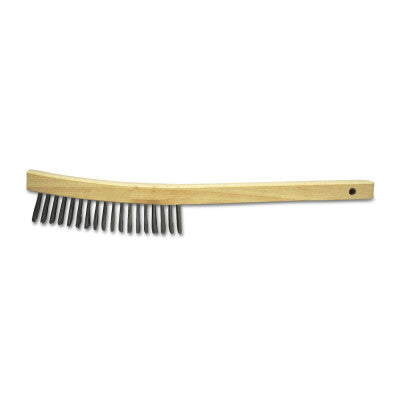 ORS Nasco Hand Scratch Brush, 4 x 16 Rows, 0.012 in Stainless Steel Fill, Shoe Handle, BW-9112