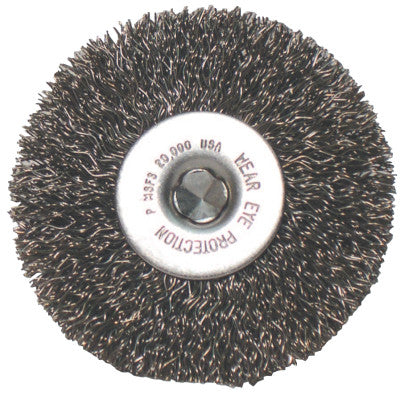 ORS Nasco Crimped Wheel Brushes, 2 in D x 3/8 in W, 0.0118 in, Carbon Steel, CFX-2