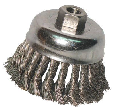 ORS Nasco Knot Wire Cup Brush, 3 in Dia., M10 x 1.25 Arbor, .02 in Carbon Steel, 3KC125