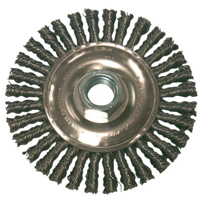 ORS Nasco Stringer Bead Wheel Brush, 4 in D x 4 in W, 0.02in Stainless Steel, Clamshell Pk, R4S58S