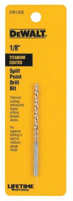 DeWalt® Titanium Split Point Drill Bits, 1/8 in, DW1308