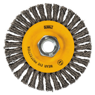 DeWalt® Cup Brushes, 5 in Dia., 5/8 in - 11 Arbor, 0.014 in, Carbon Steel Wire, DW4922