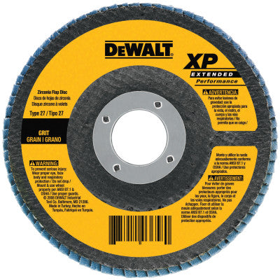 DeWalt® High Performance Type 27 Flap Discs, 4 1/2 in, 40 Grit, 5/8 Arbor, 13,300 rpm, DW8356