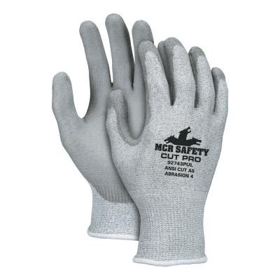 MCR Safety Cut Pro Gloves, Large, Silver/Gray, 92743PUL
