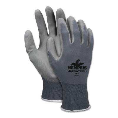MCR Safety UltraTech PU Coated Gloves, Small, Gray, 9696S