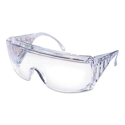 MCR Safety Yukon Uncoated Protective Eyewear,Clear Polycarb Lens/Frame,140mm Temple, 9800D