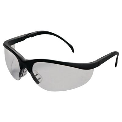 MCR Safety Klondike Protective Eyewear, Clear Lens, Polycarbonate, Black Frame, KD110