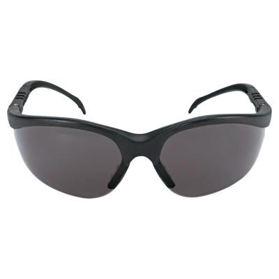 MCR Safety Klondike Protective Eyewear, Gray Lens, Polycarbonate, Black Frame, KD112
