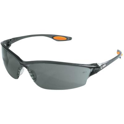 MCR Safety Law 2 Protective Eyewear, Gray Lens, Duramass Hard Coat, Black Frame, Nylon, LW212