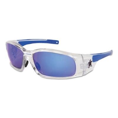 MCR Safety SwaggerÂ® Safety Glasses, Blue Diamond Mirror Lens, Duramass HC, Clear Frame, SR148B