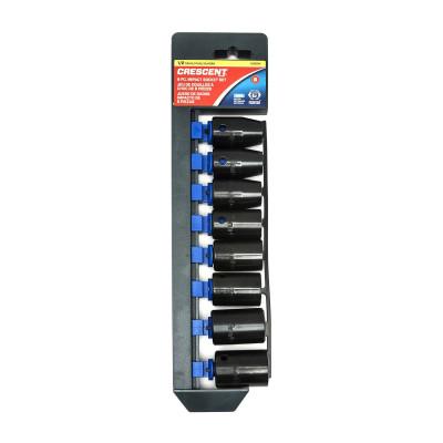 Apex Tool Group 8 Pc. 6 Point Standard Impact Metric Socket Sets, 1/2 in Dr, 12mm - 21mm Opening, CIMS1N