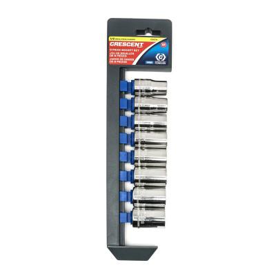 Apex Tool Group 8 Piece 1/2 in Drive Deep Socket Sets, 6 Point, 12 mm - 21 mm, Metric, CSAS3N