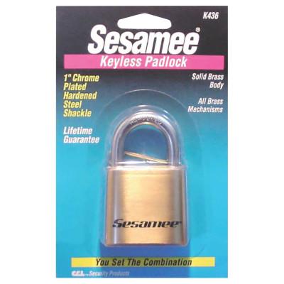 CCLâ„¢ Sesamee  Keyless Padlocks, 5/16 in Diam., 1 in L X 1 in W, Brass, K0436