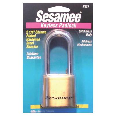 CCLâ„¢ Sesamee  Keyless Padlocks, 5/16 in Diam., 2 1/4 in L X 1 in W, Brass, K0437