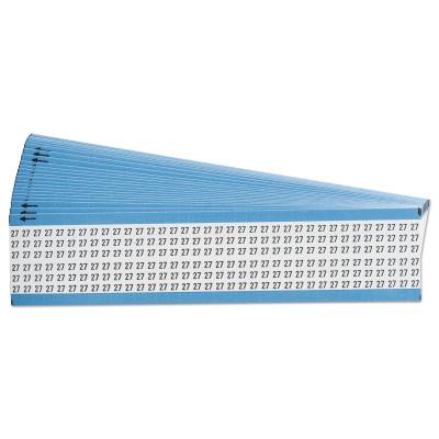 Brady® Solid Numbers Wire Marker Cards, 9 1/2 in x 2 1/4 in, "27", Black on White, WM-27-PK