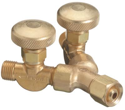 Western Enterprises Valved "Y" Connections, 200 PSIG, Brass, Female/Male, LH, 9/16 in - 18, 112