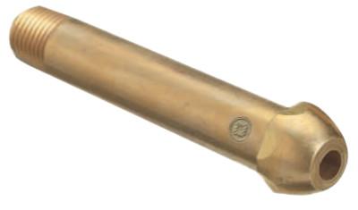 Western Enterprises Regulator Inlet Nipple, w/ Check Valve, Oxygen, 1/4 in (NPT), 2 in, Brass, CGA-540, 63-CV