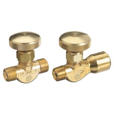 Western Enterprises Non-Corrosive Gas Flow Valves, 200 PSIG, Brass, Oxygen, 9/16 in - 18 RH(M), 203