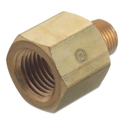 Western Enterprises Pipe Thread Adapters, 3,000 PSIG, Brass, 1/2 in (NPT), 3/8 in NPT (M), BA-8-6HP