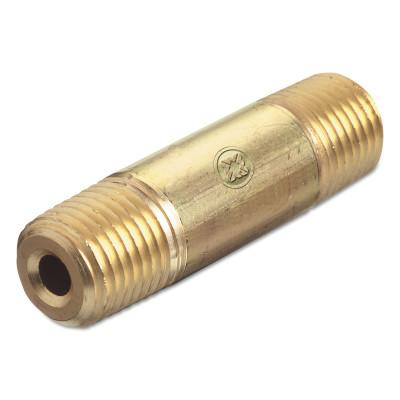 Western Enterprises Pipe Thread Nipples, 3000 PSIG, Brass, 1/4 in (NPT), 1 1/2 in Long, BN-4-15HP