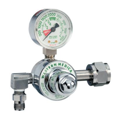 Western Enterprises M1 Series Preset Pressure Gauge Regulators, Oxygen, CGA540 Nut/Nipple, 3,000 psi, M1-540-P