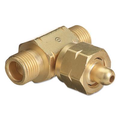 Western Enterprises Manifold Coupler Tees, Coupler w/Check Valve, Brass, Hydrogen, T-82CV