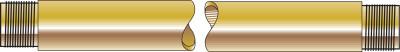 Western Enterprises Threaded Pipe Nipples, Nipple, 3,000 PSIG, Brass Alloy 360, 6 in, 1/2 in (NPT), WHF-3-19
