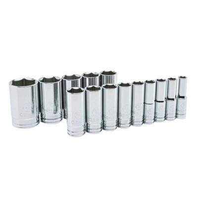 Apex Tool Group 14 Piece, Surface Drive Socket Sets, 1/2 in, SAE, 80733