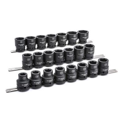 Apex Tool Group 22 Pc. 6 Point Standard Impact Metric Socket Sets, 3/4 in Dr, 84973