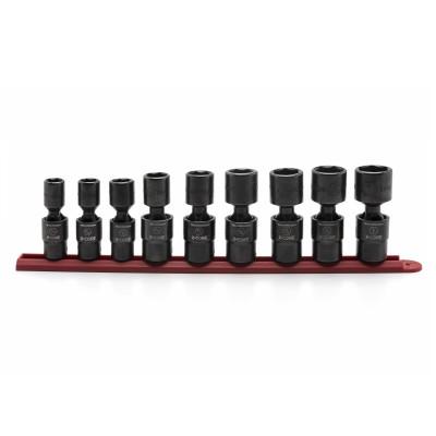 Apex Tool Group 9 Pc. 6 Point Standard X-Core Pinless Universal Impact SAE Socket Sets, 1/2 in, 84978