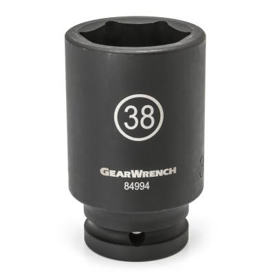 Apex Tool Group 6 Point Deep Impact Metric Sockets, 3/4 in Dr, 19 mm Opening, 84982