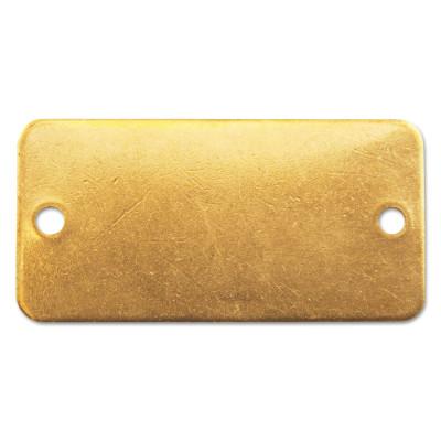 C.H. Hanson® Brass Tags, 18 gauge, 3 in x 1 in, 1/8 in Holes, Rounded Rectangle, 41292