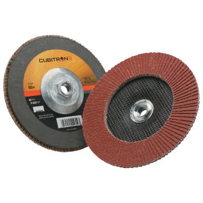 3M™ Cubitron II™ Flap Disc 967A, 7 in, 60 Grit, 5/8-11 Arbor, 8,600 rpm, Type 27, 051141-55609